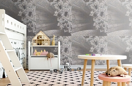 Обои macro-013 flower silver фото в интерьере детская превью