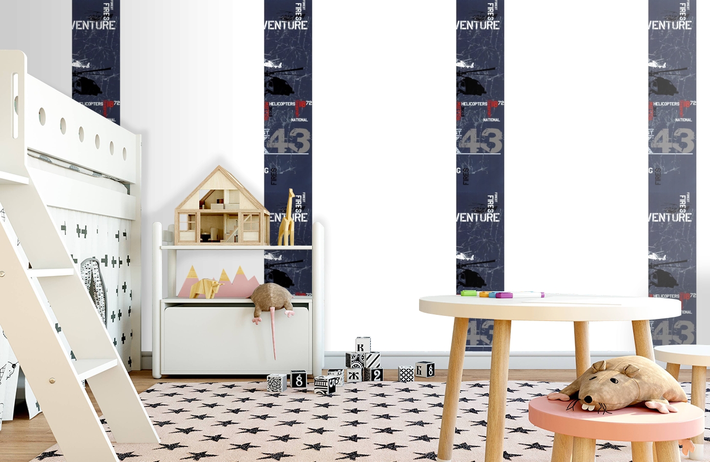 Обои SL15 5053 250*60 фото в интерьере детская Обои SL15 5053 250*60 фото в интерьере детская