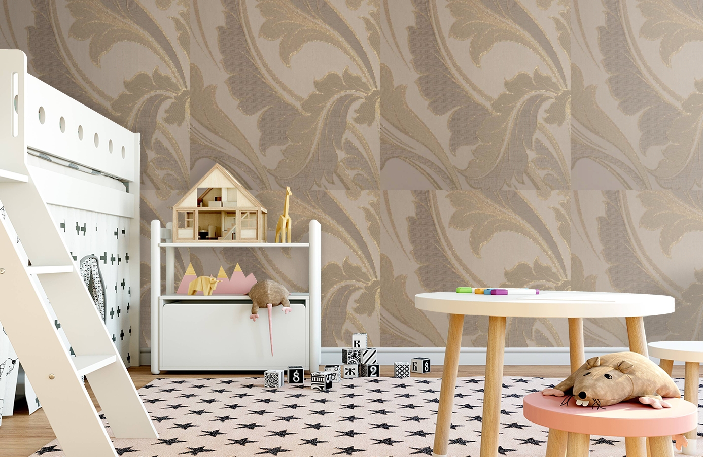 Обои 245001 фото в интерьере детская
