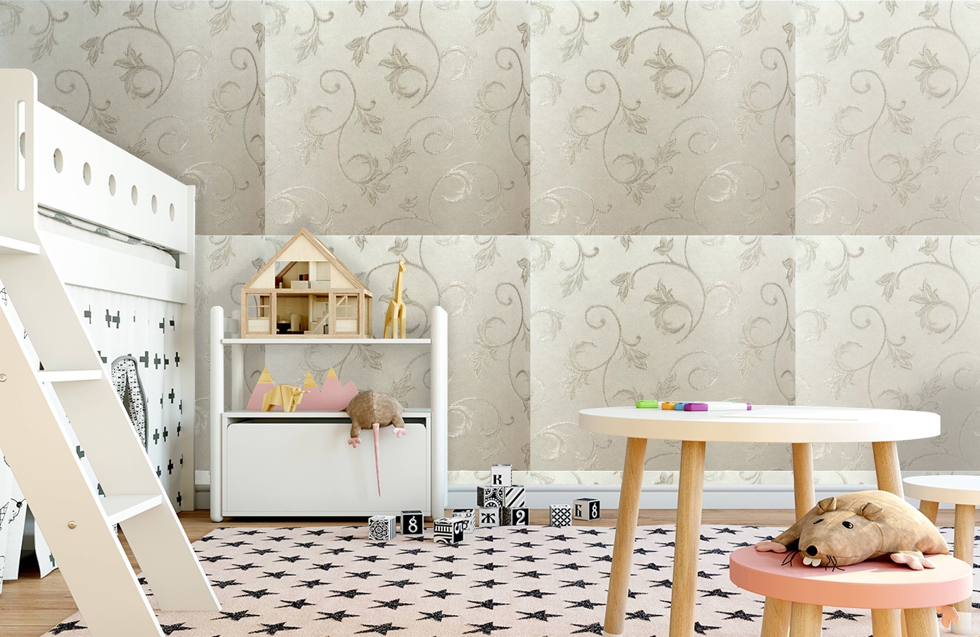 Обои 4560-G2 фото в интерьере детская