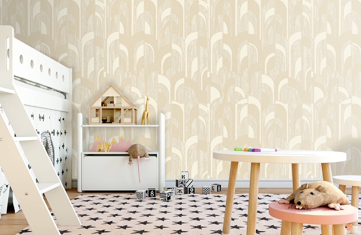 Обои 1209-2 фото в интерьере детская