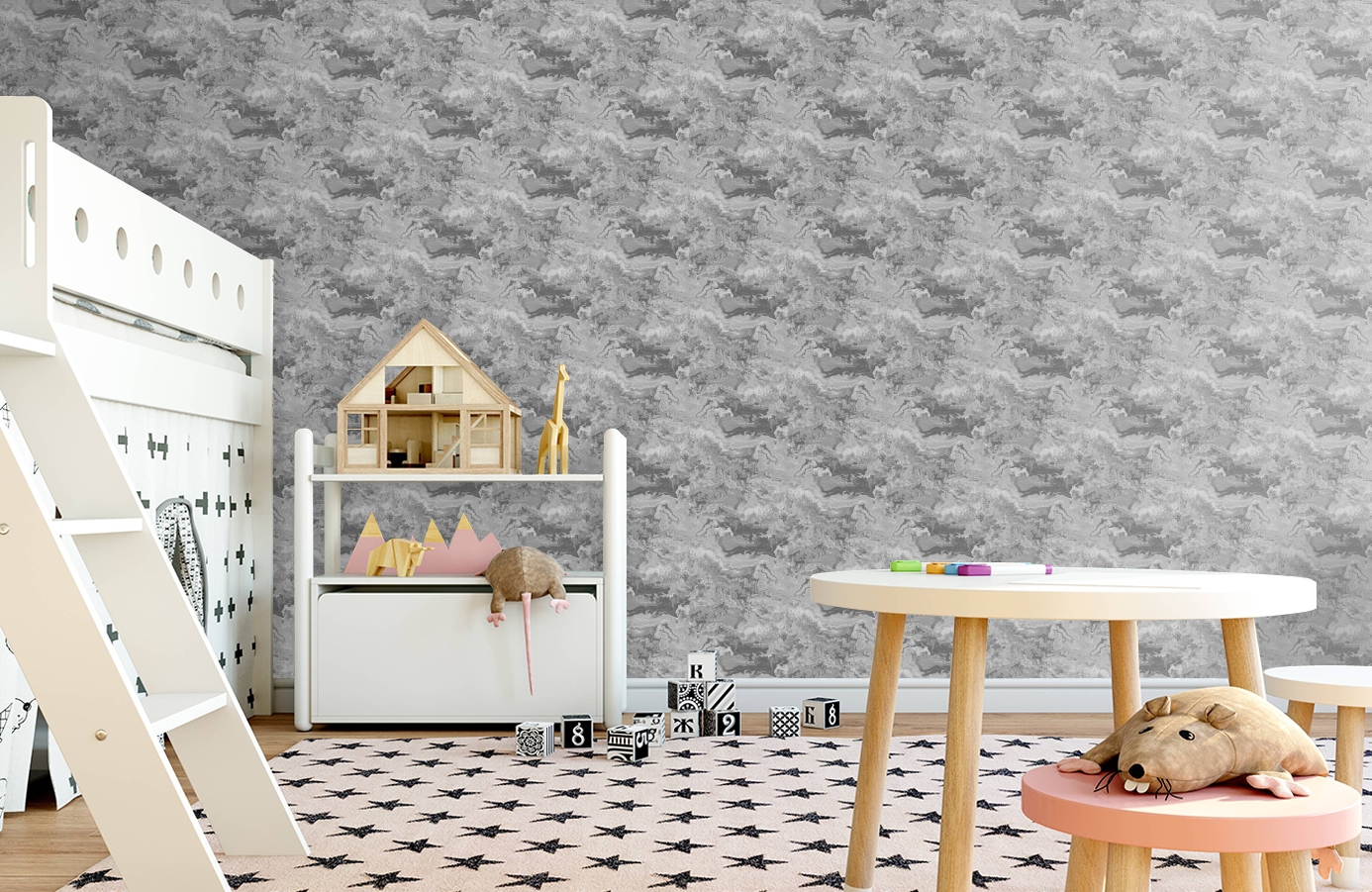 Обои 7012-4 фото в интерьере детская