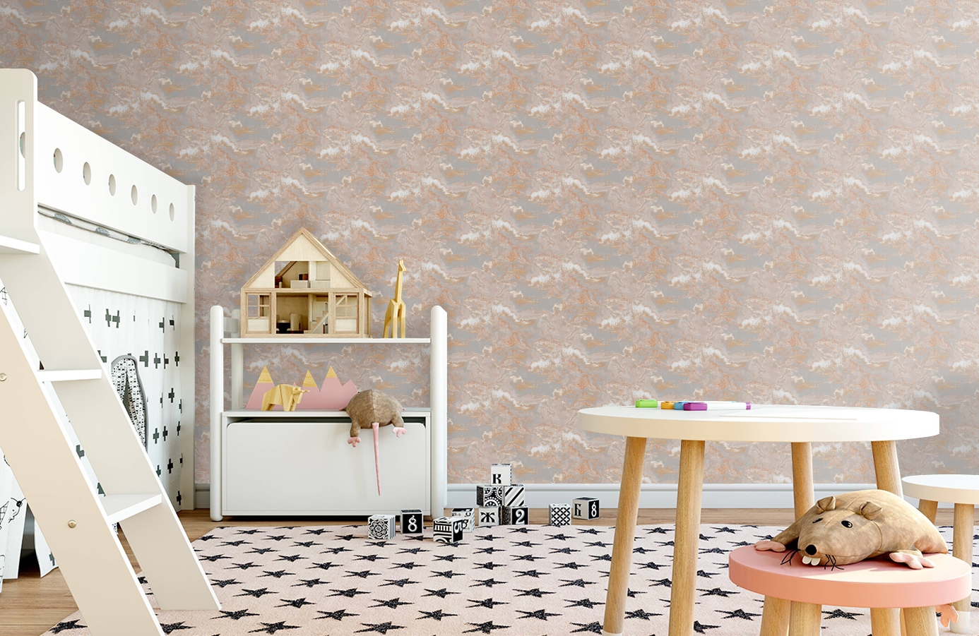 Обои 7012-5 фото в интерьере детская