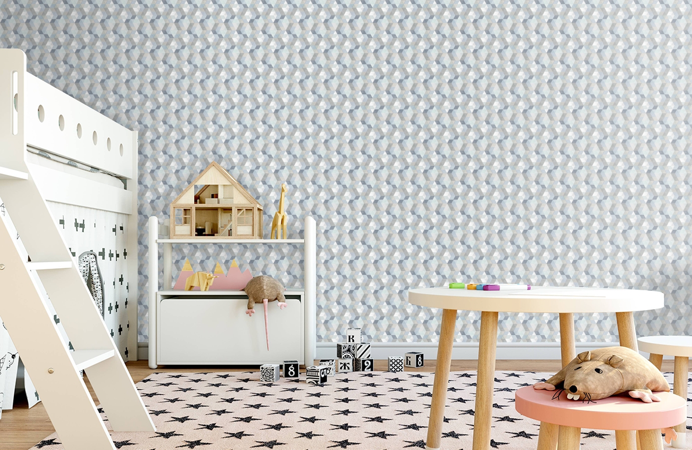 Обои 7013-4 фото в интерьере детская