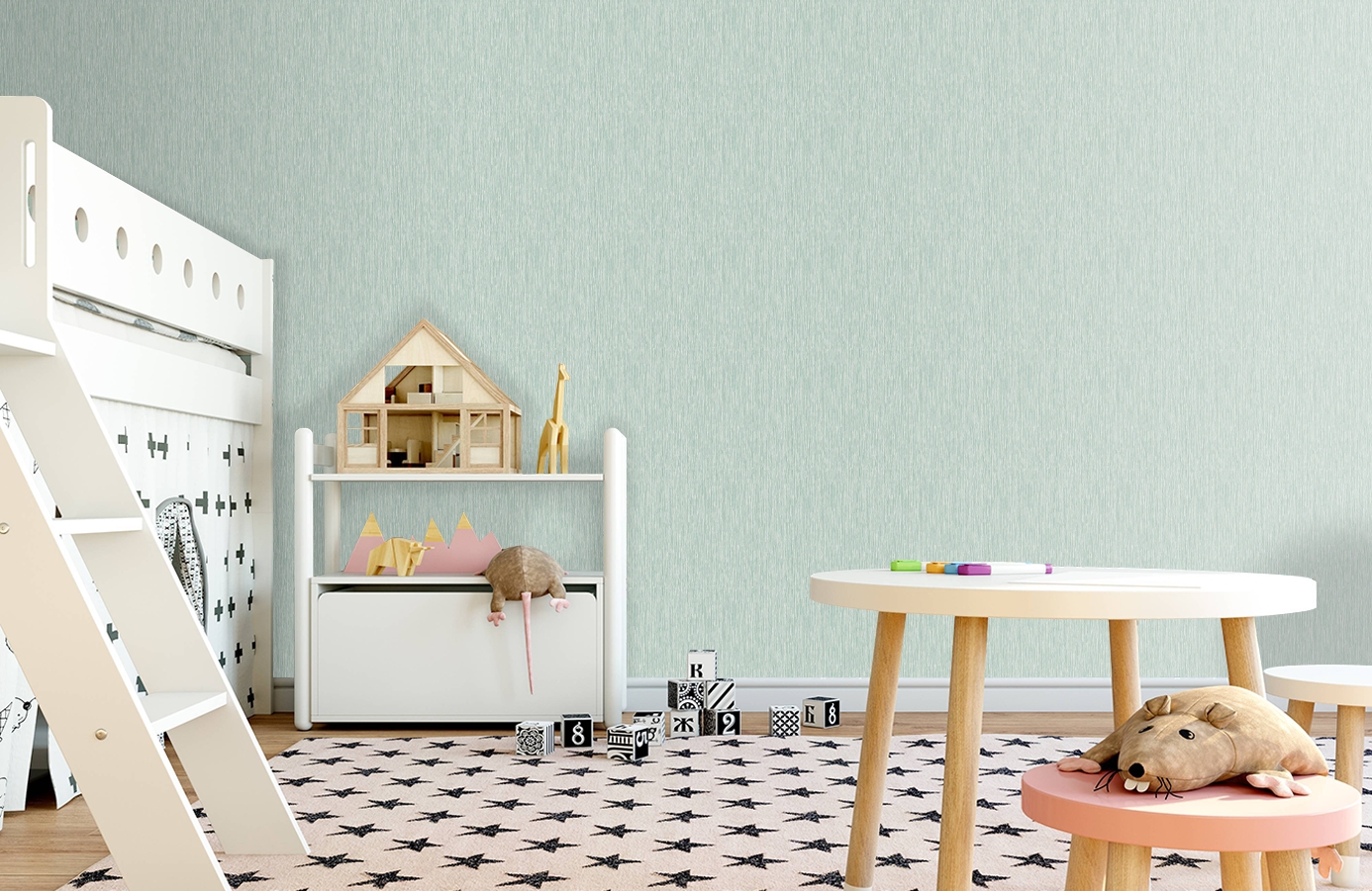 Обои 7015-7 фото в интерьере детская