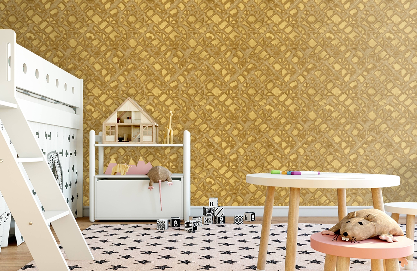 Обои RDT2202-9 фото в интерьере детская
