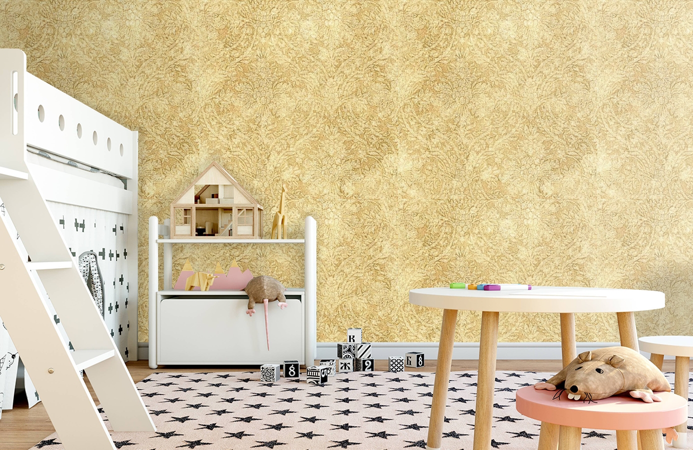 Обои RJC4005-3 фото в интерьере детская