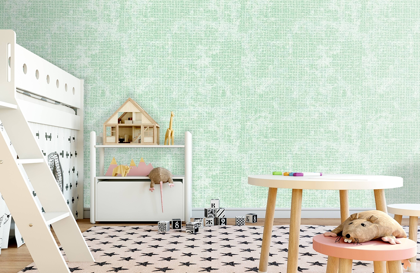 Обои RJC4006-4 фото в интерьере детская