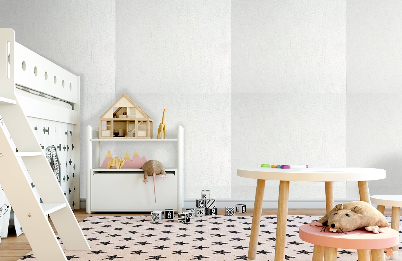 Обои 1453-14 фото в интерьере детская