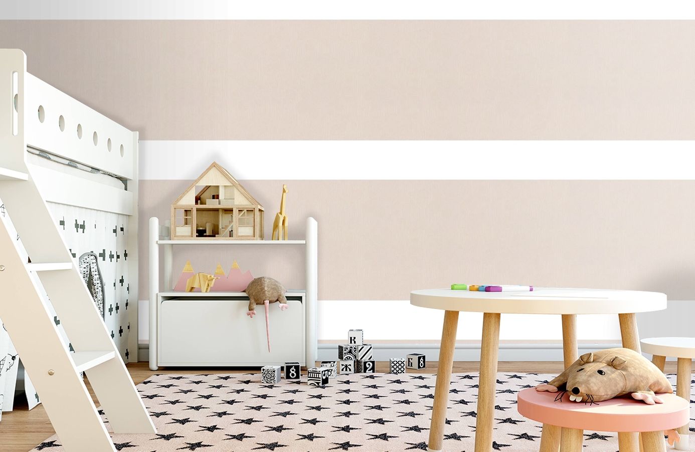 Обои 30084-5 фото в интерьере детская