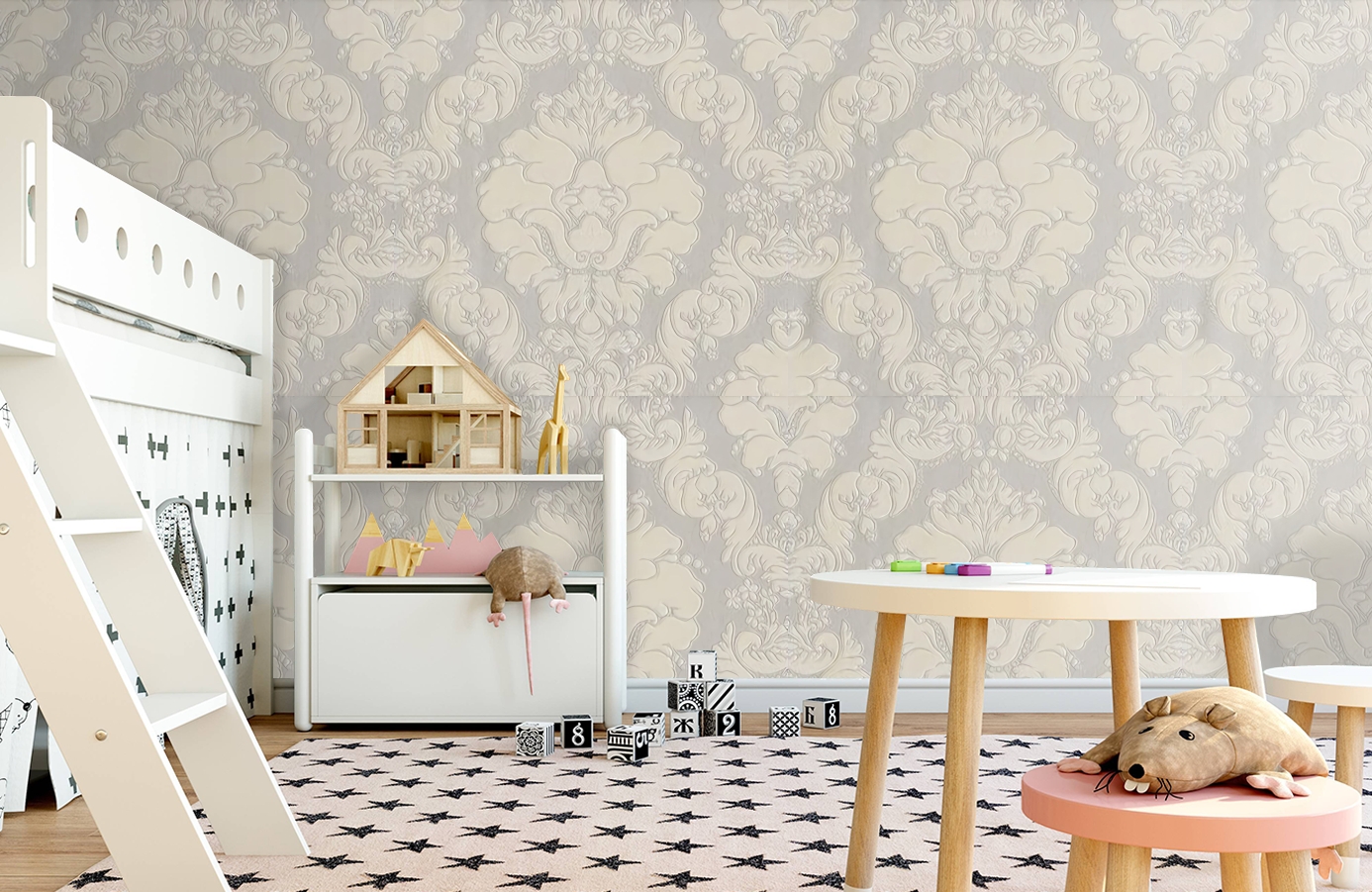 Обои 37165-5 фото в интерьере детская