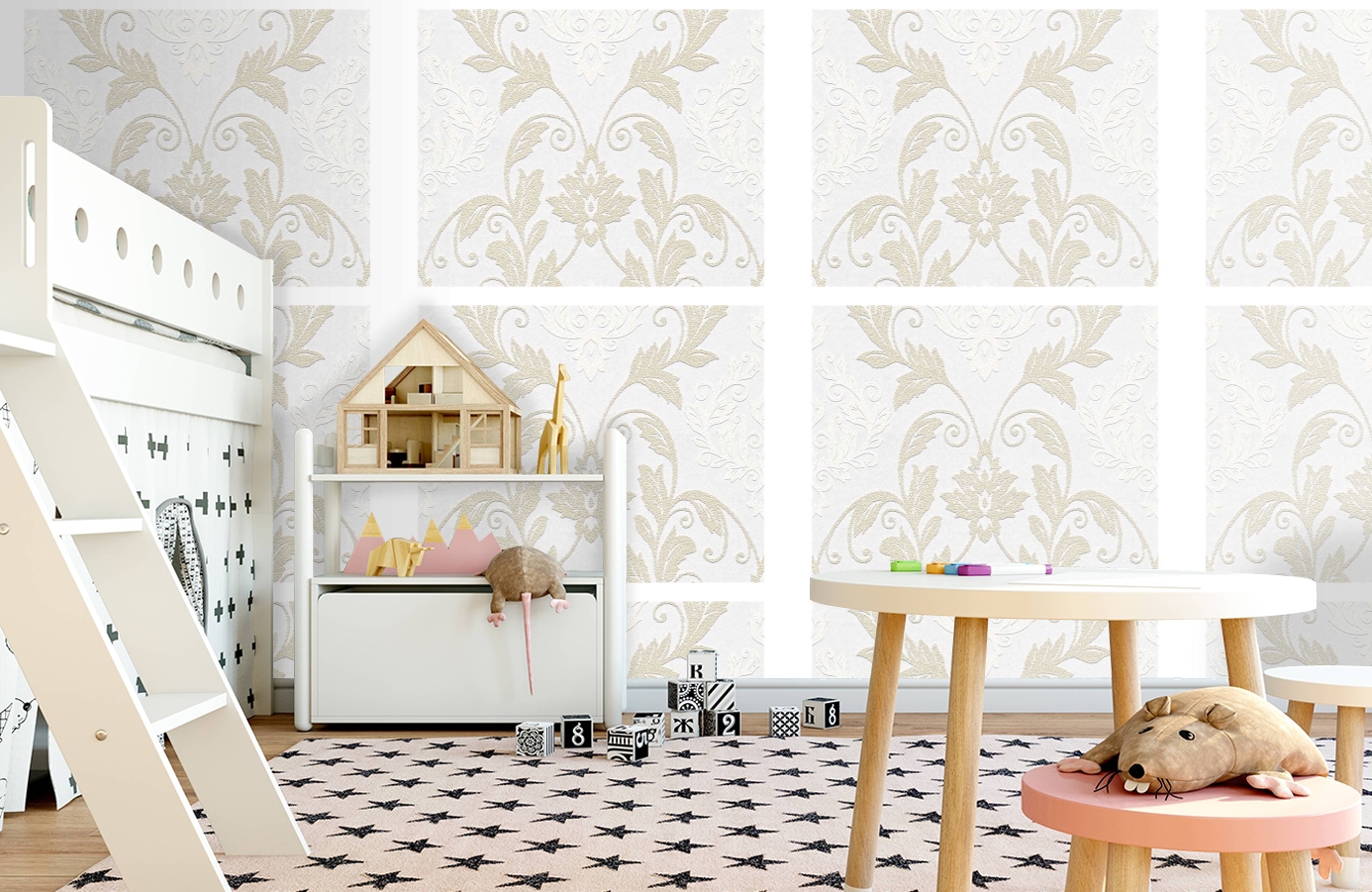 Обои 95168-1 фото в интерьере детская