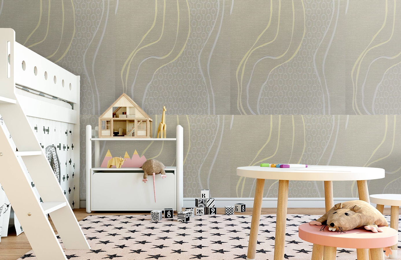 Обои 54102 фото в интерьере детская