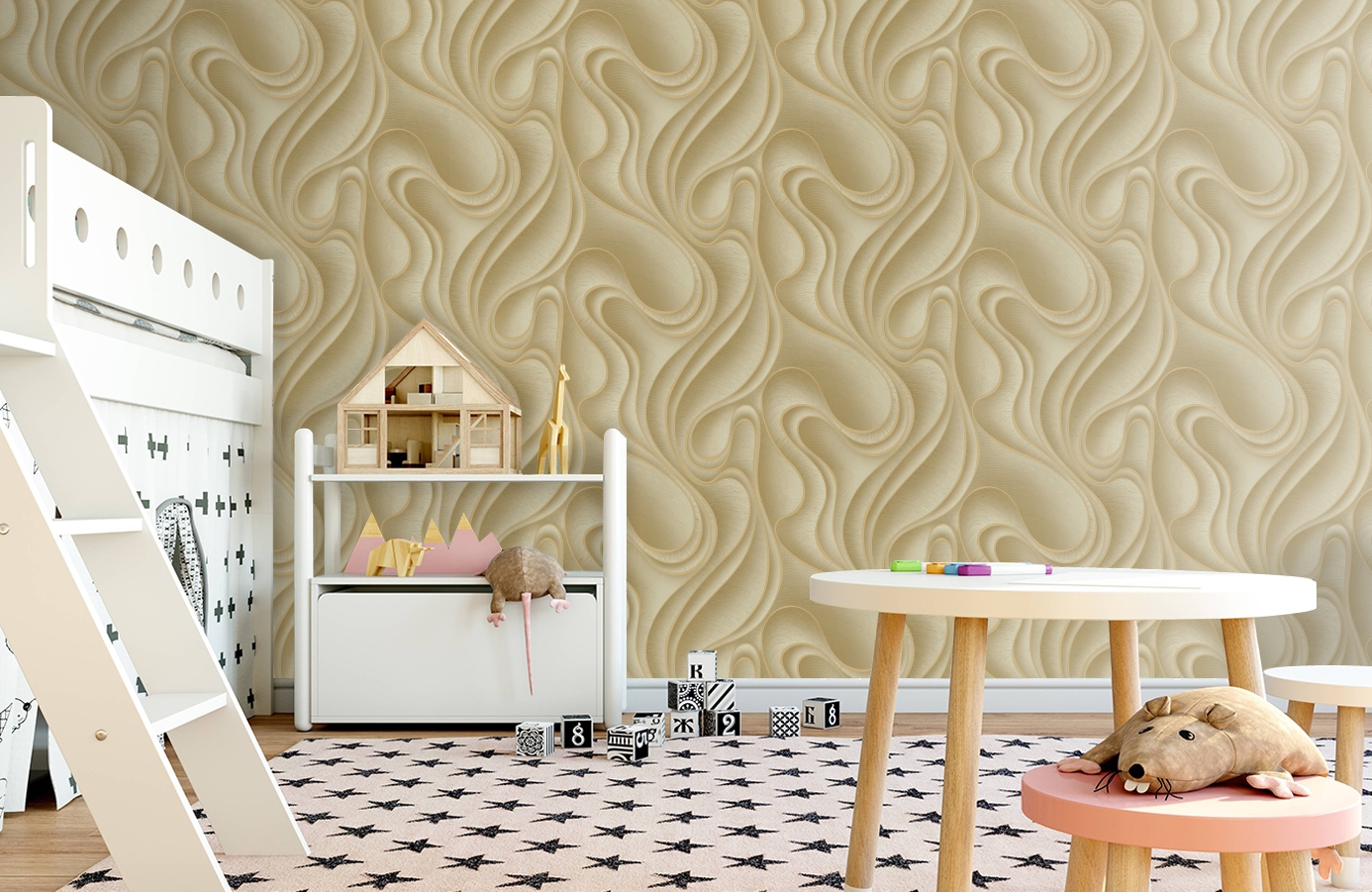 Обои 84112-3 фото в интерьере детская