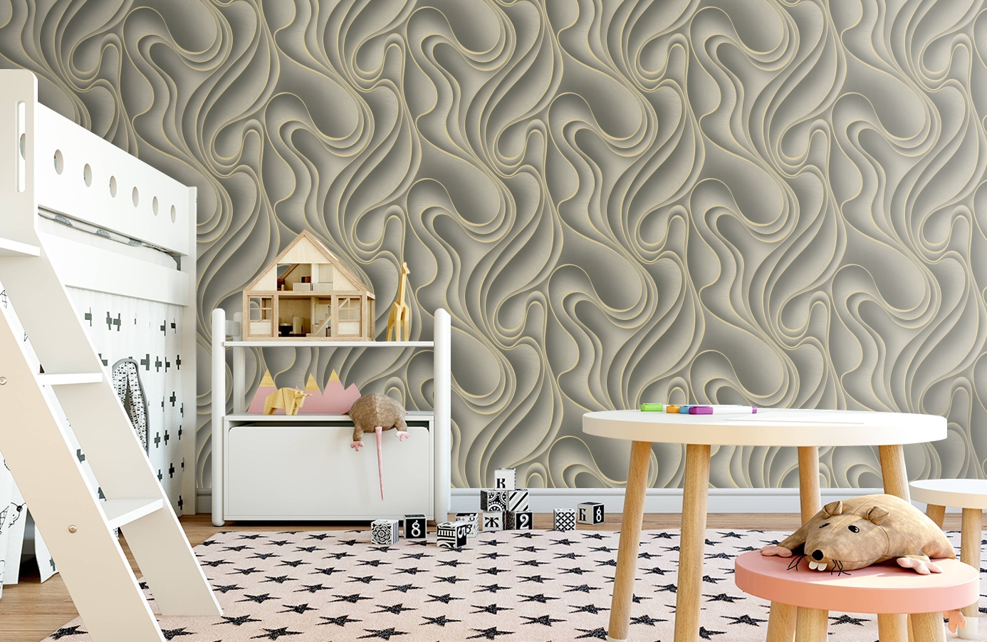 Обои 84112-4 фото в интерьере детская