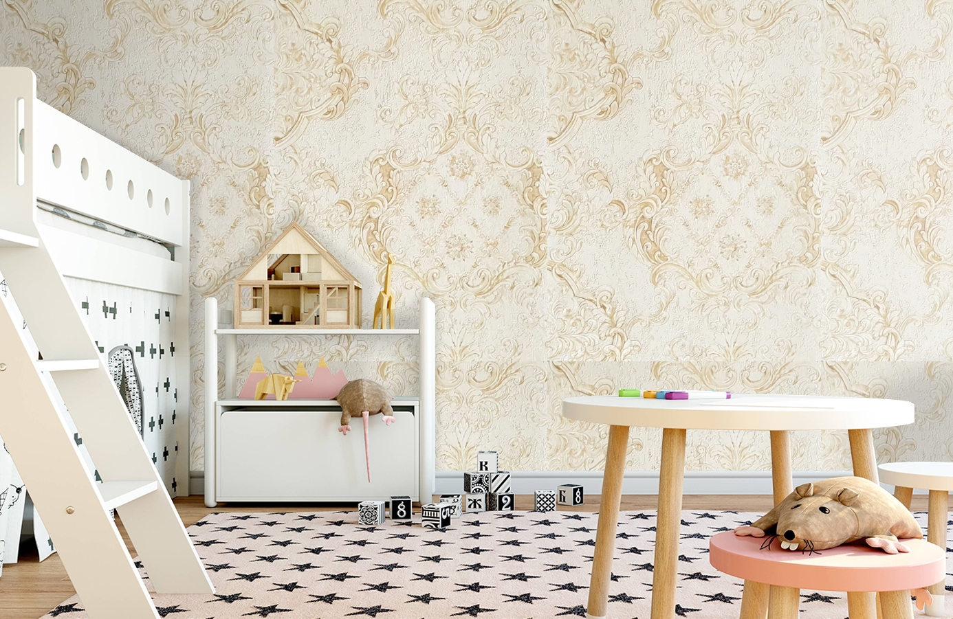 Обои 82856 фото в интерьере детская