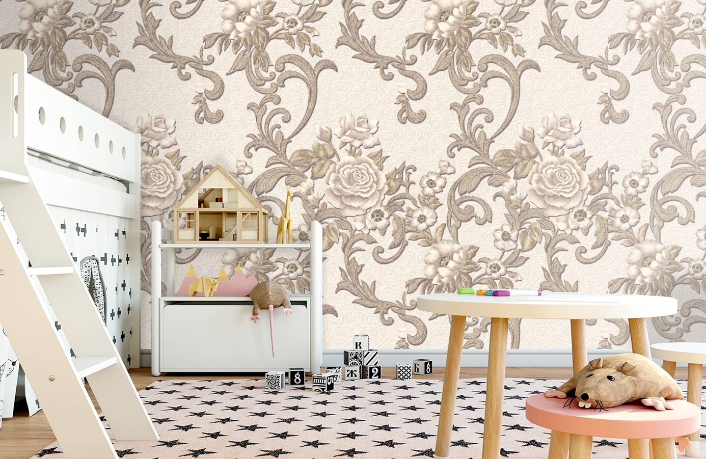 Обои 1069-02 фото в интерьере детская