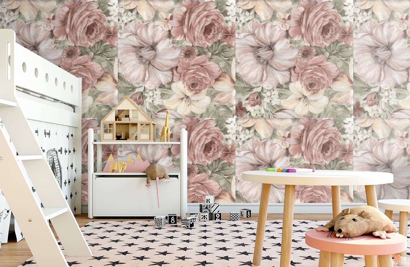 Обои 1110-04 фото в интерьере детская