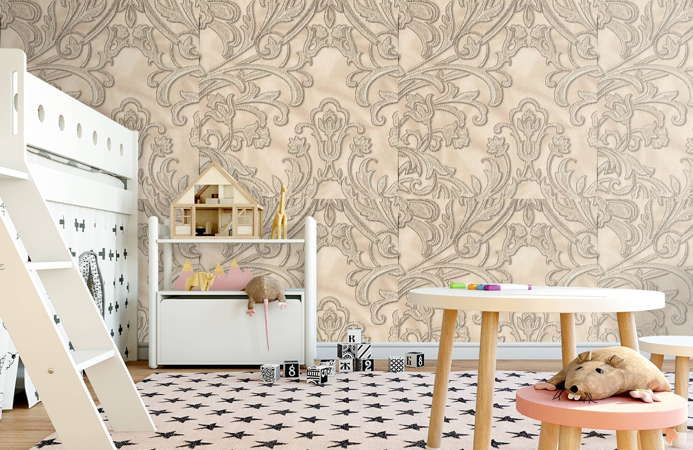 Обои 1117-02 фото в интерьере детская