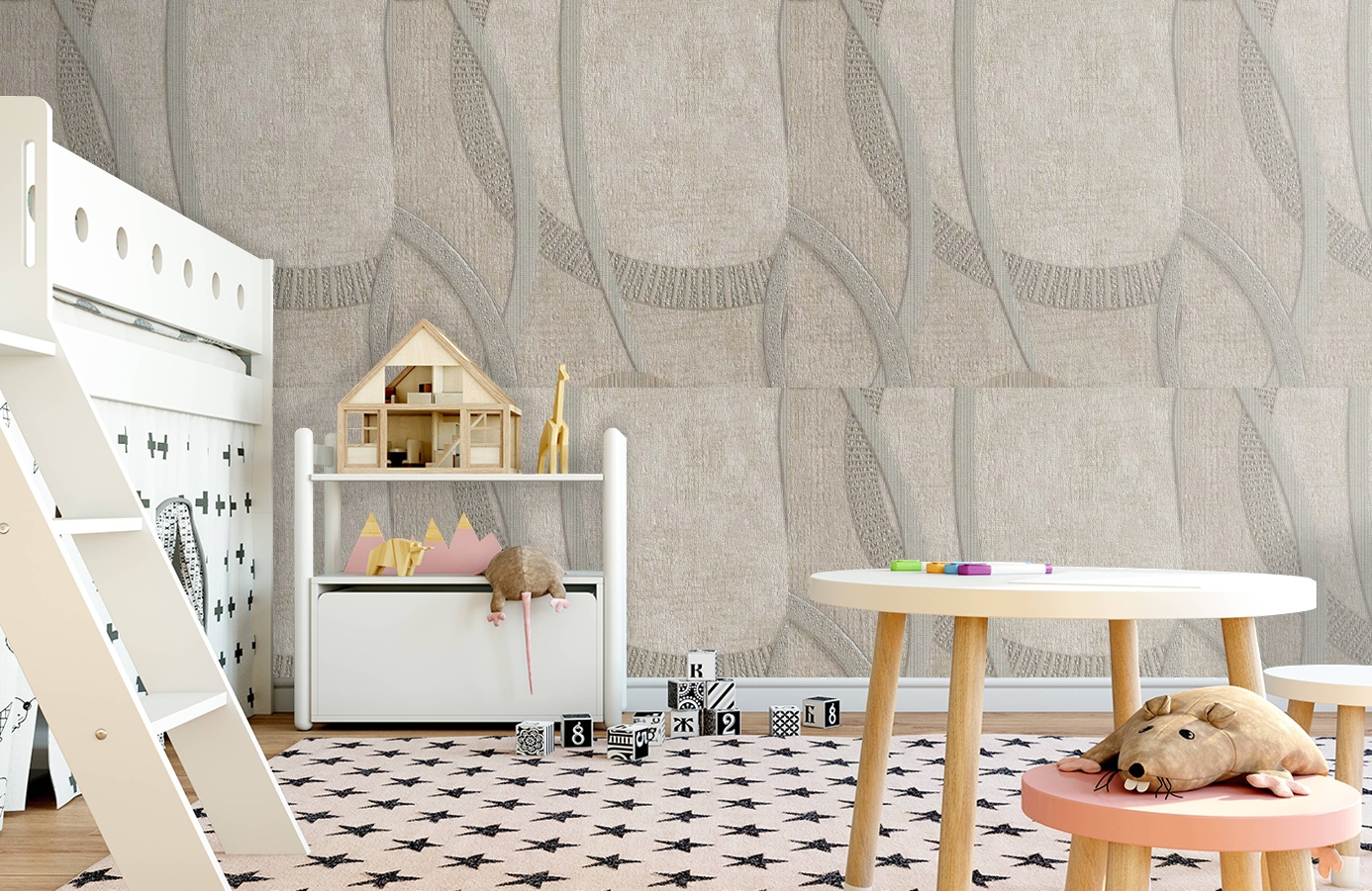 Обои 1127-02 фото в интерьере детская