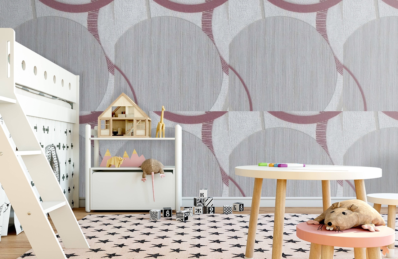 Обои 1127-07 фото в интерьере детская