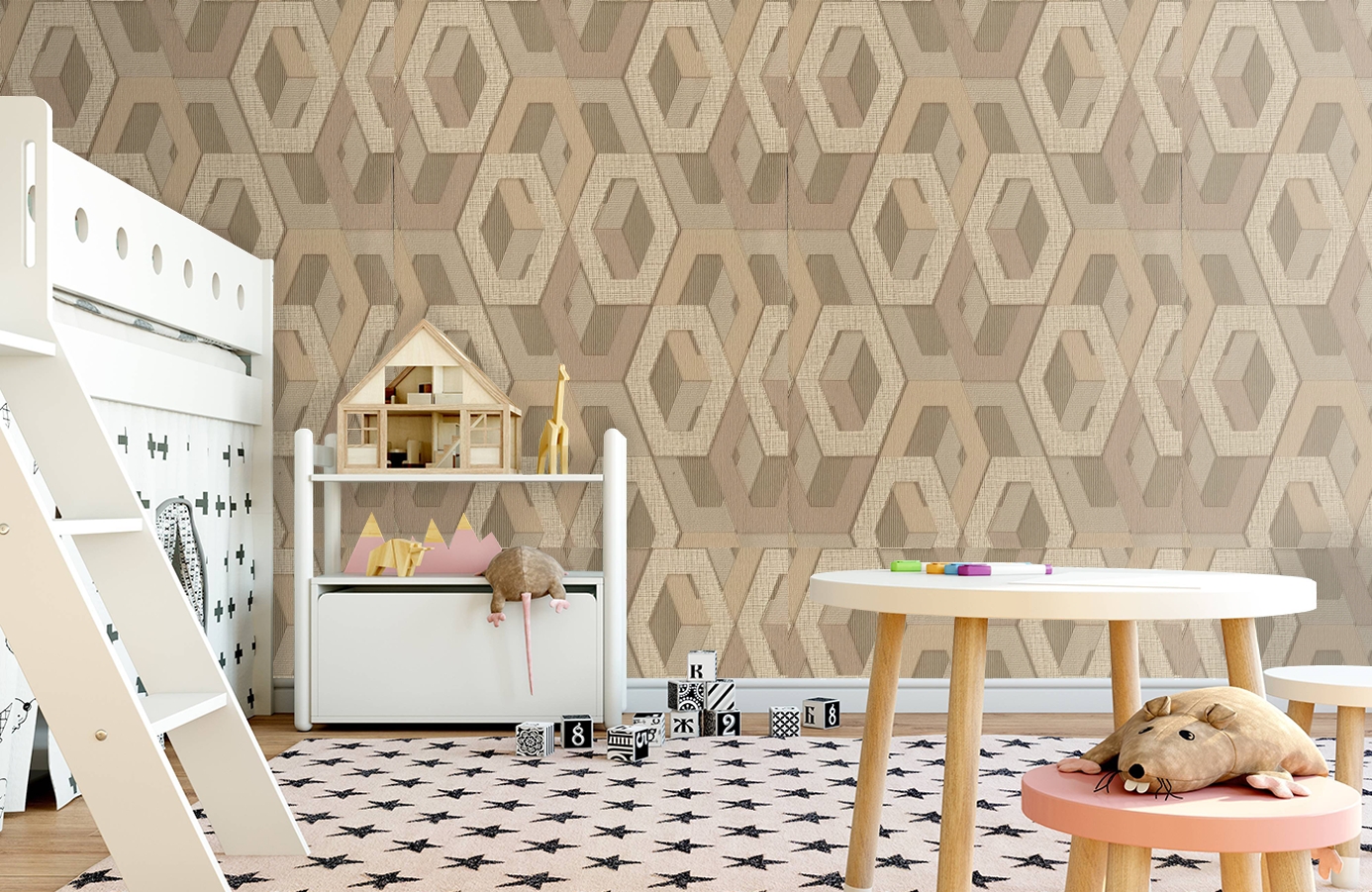 Обои 1137-02 фото в интерьере детская