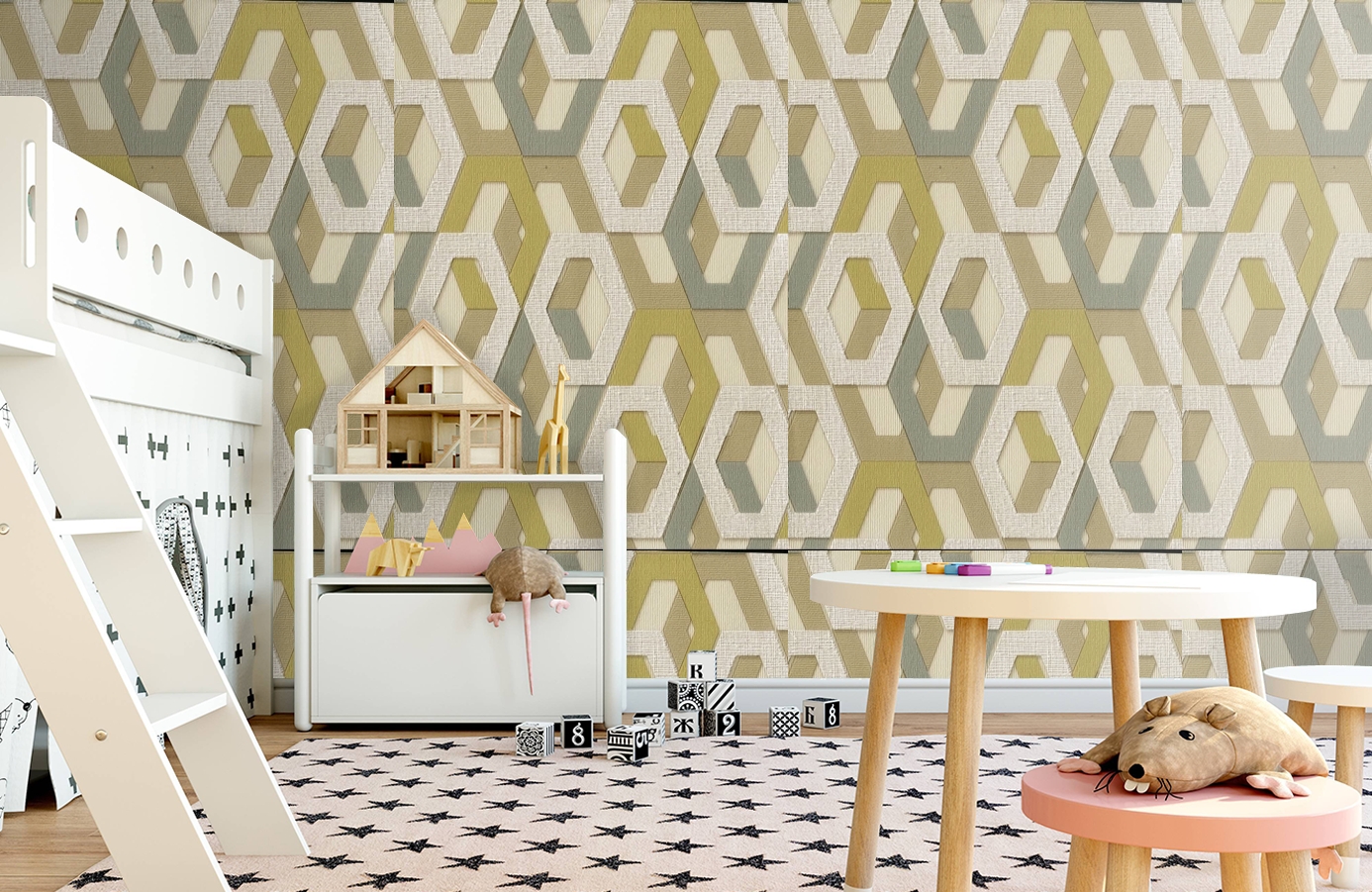 Обои 1137-05 фото в интерьере детская