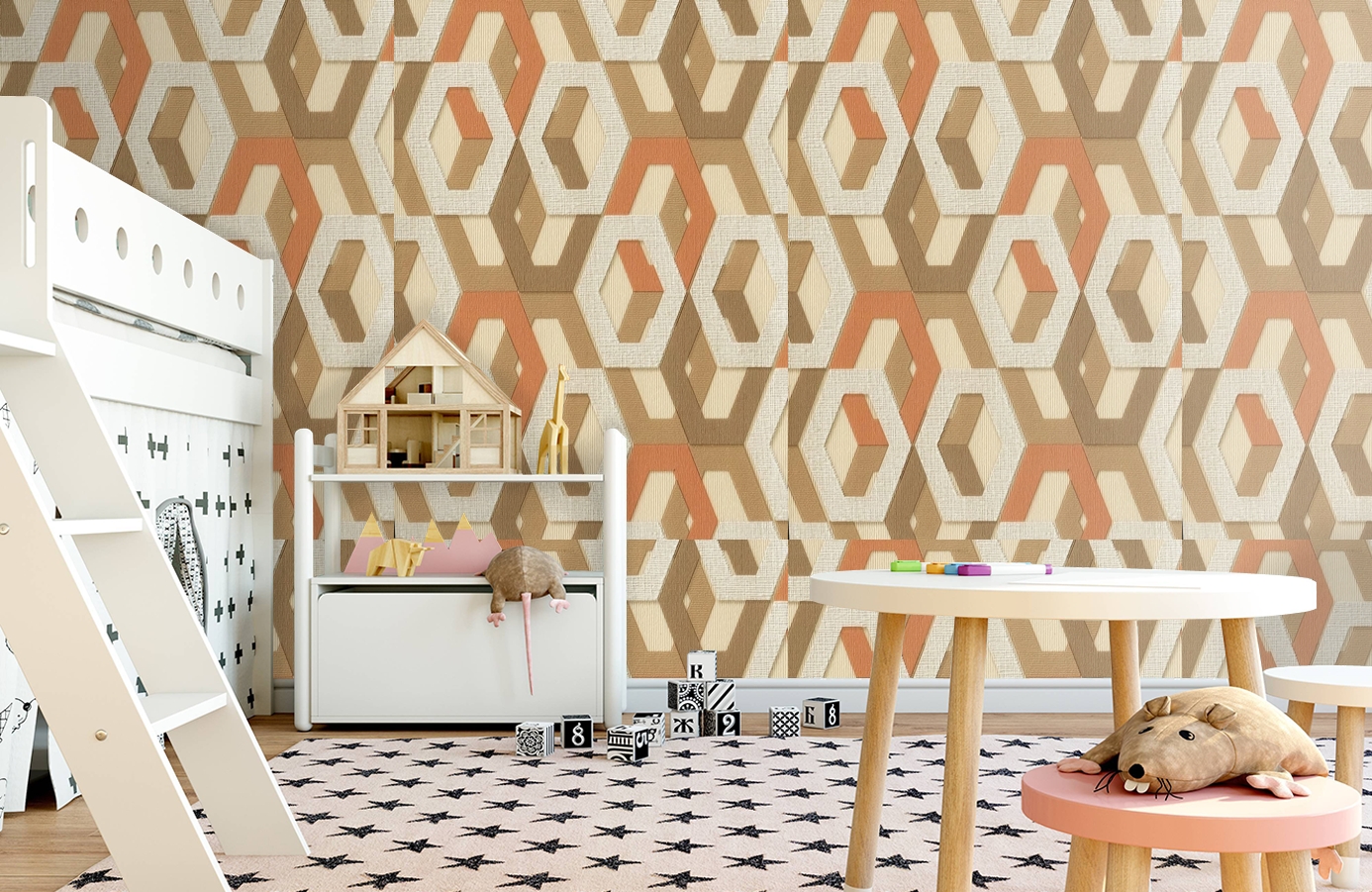 Обои 1137-06 фото в интерьере детская