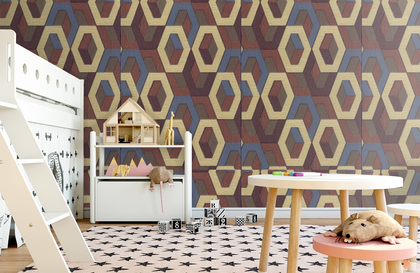 Обои 1137-07 фото в интерьере детская