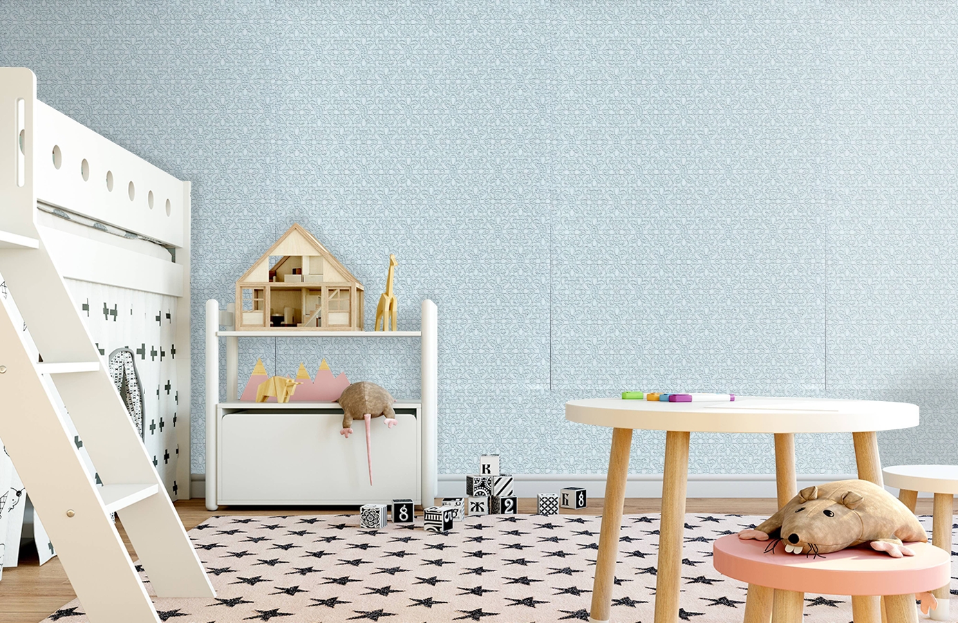 Обои 1144-03 фото в интерьере детская