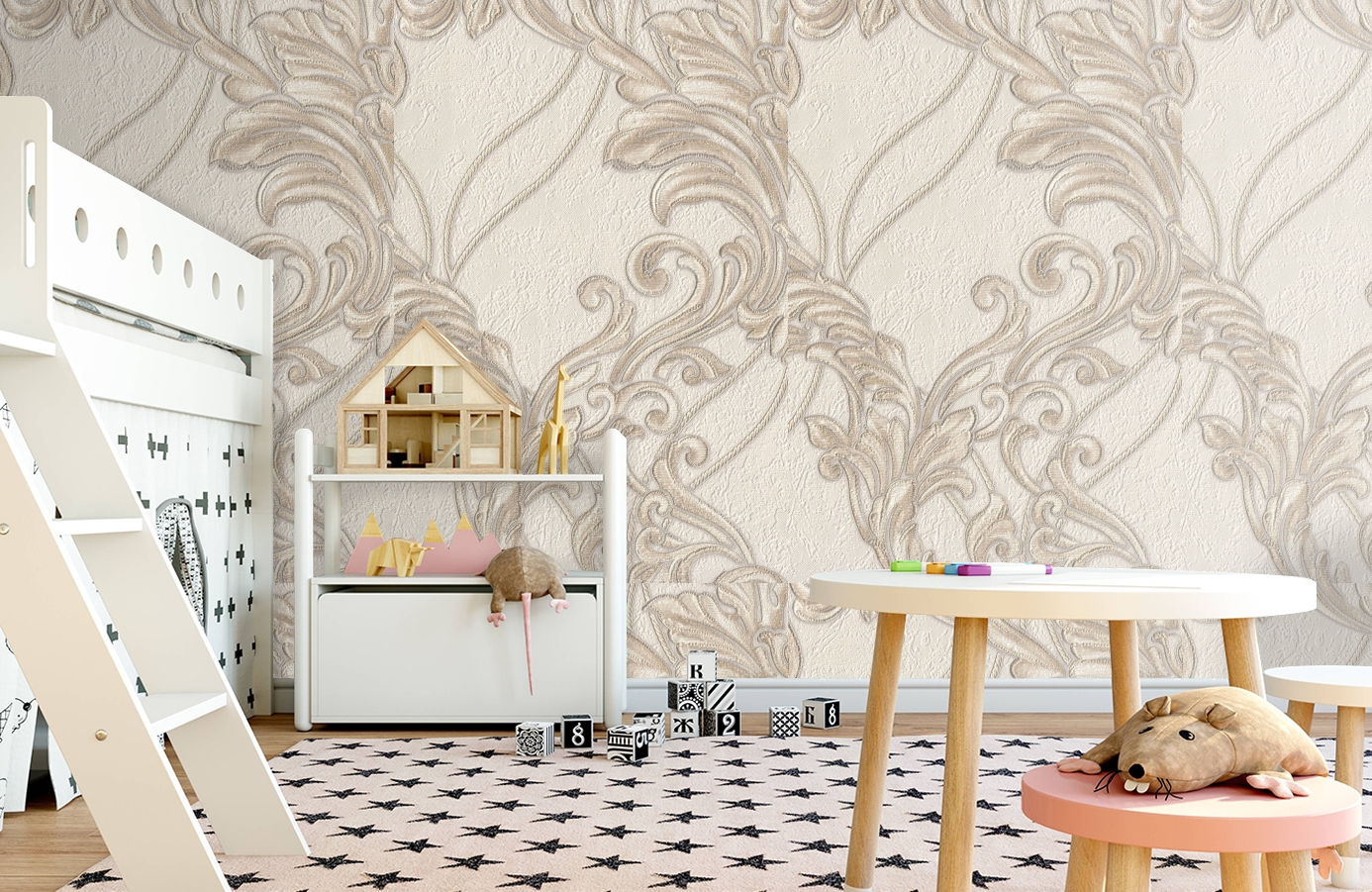 Обои 1153-01 фото в интерьере детская