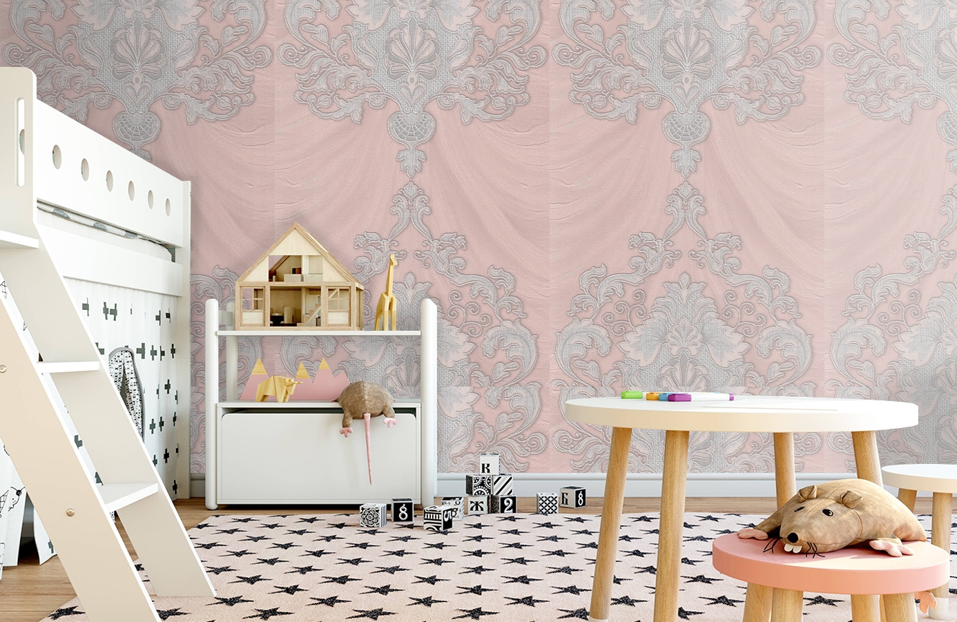 Обои 1157-07 фото в интерьере детская
