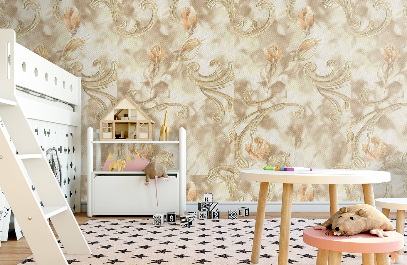 Обои 1159-01 фото в интерьере детская Обои 1159-01 фото в интерьере детская