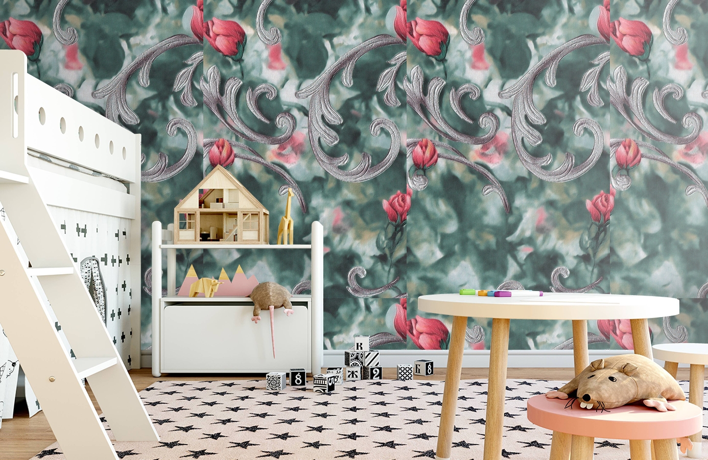 Обои 1159-09 фото в интерьере детская Обои 1159-09 фото в интерьере детская