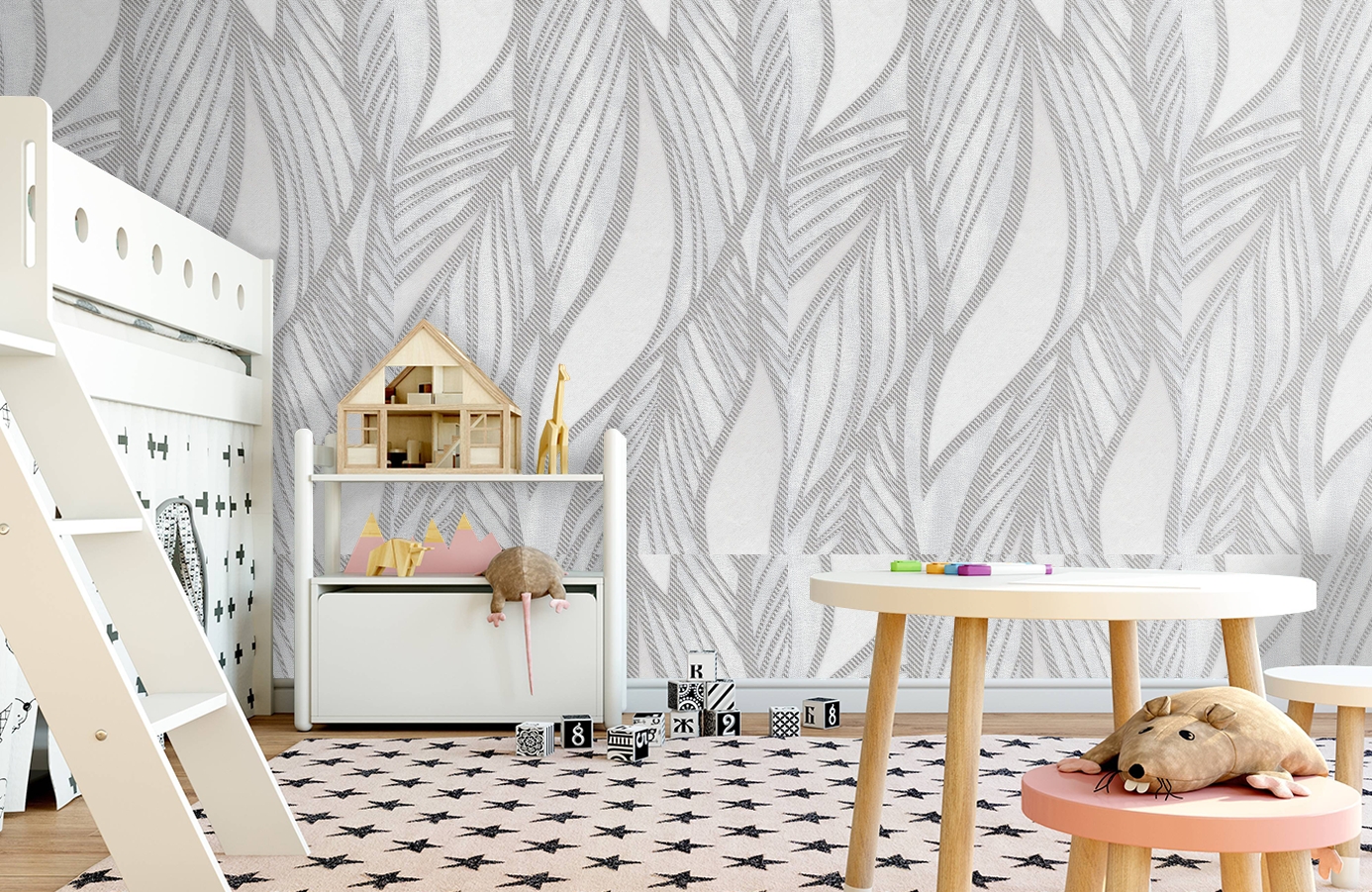 Обои 1163-11 фото в интерьере детская