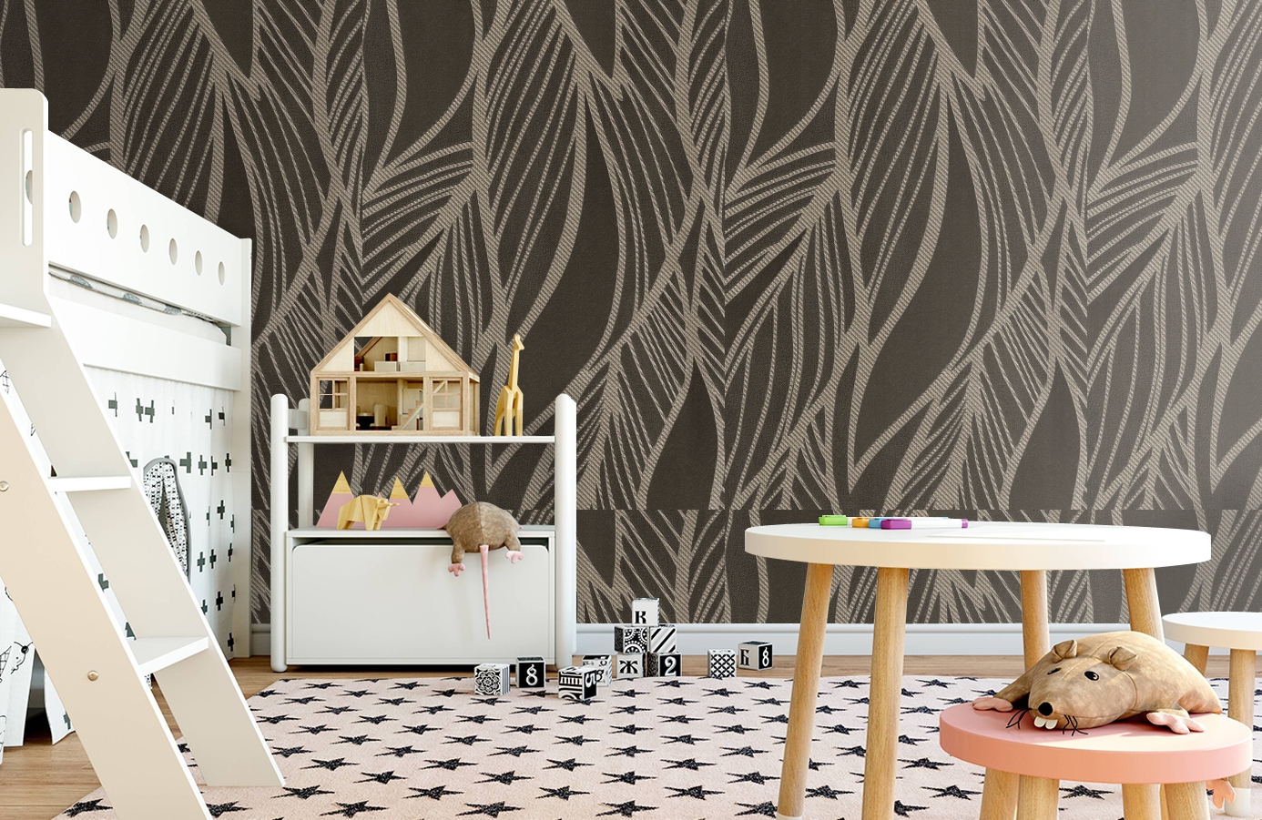 Обои 1163-12 фото в интерьере детская