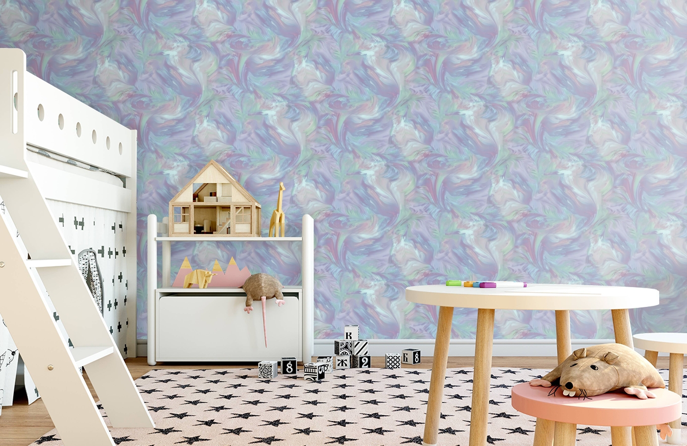 Обои 1165-18 фото в интерьере детская