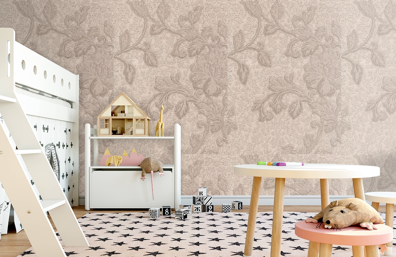 Обои 3624-4 фото в интерьере детская