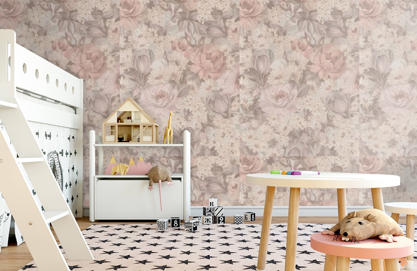 Обои 3643-4 фото в интерьере детская