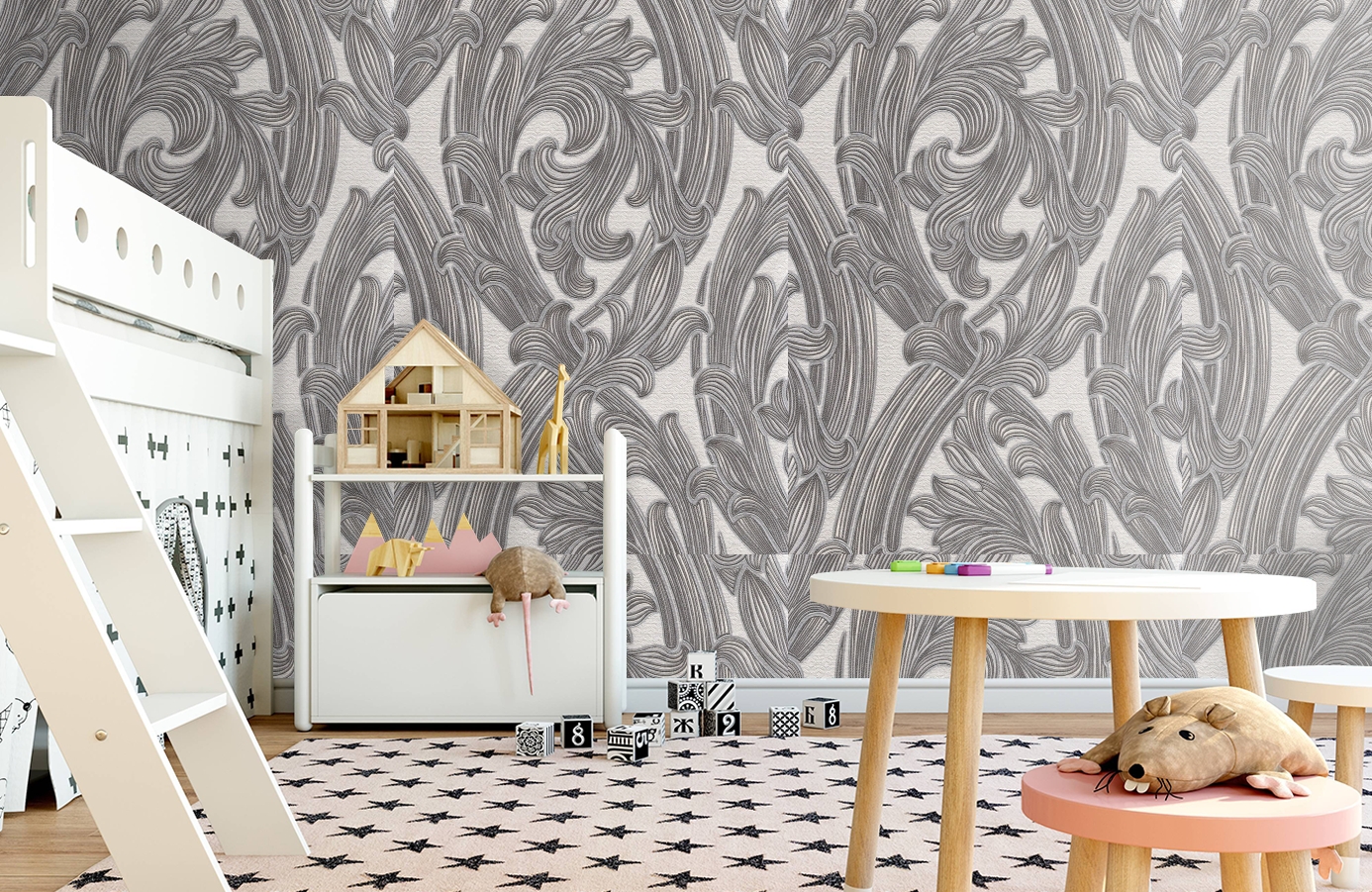 Обои 4558-4 фото в интерьере детская