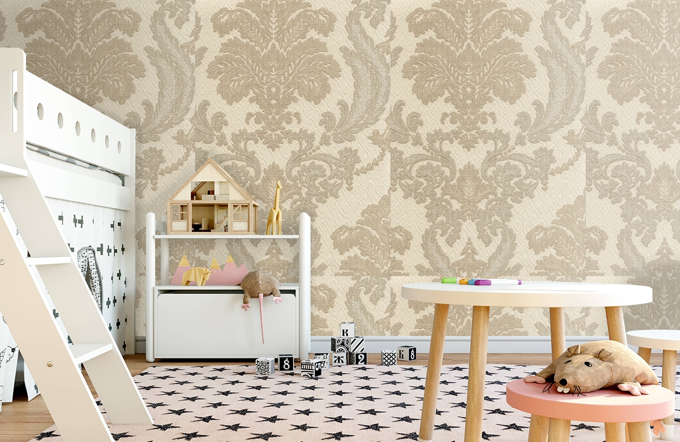 Обои 4573-4 фото в интерьере детская