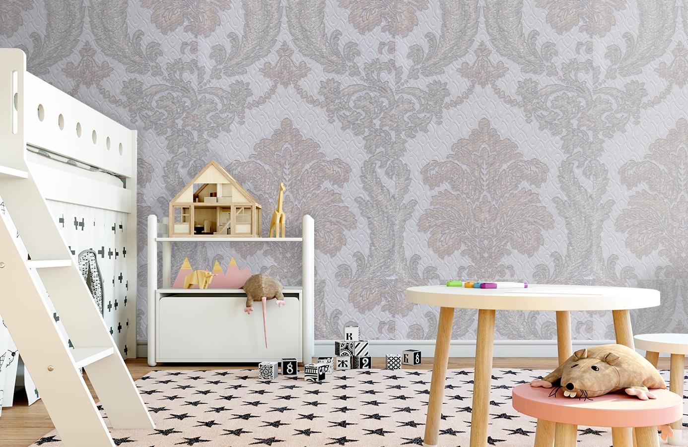 Обои 4573-5 фото в интерьере детская