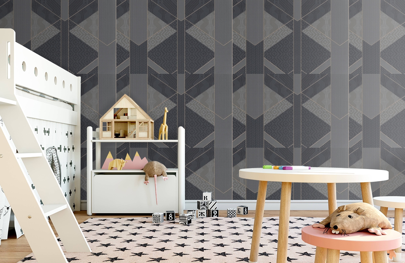 Обои 7004-20 фото в интерьере детская