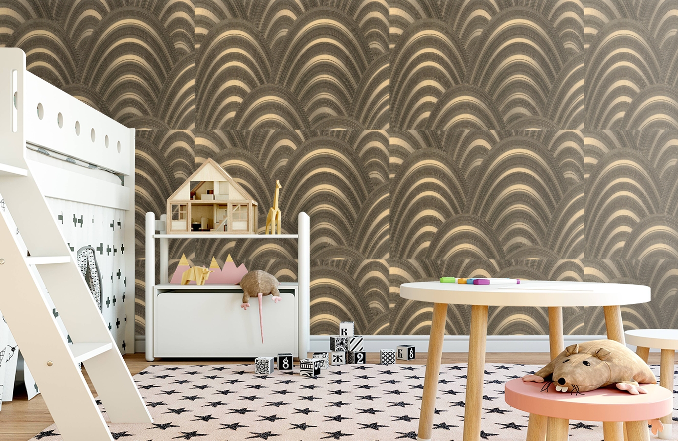 Обои 7028-12 фото в интерьере детская