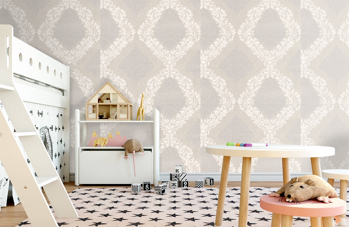 Обои 7036-02 фото в интерьере детская