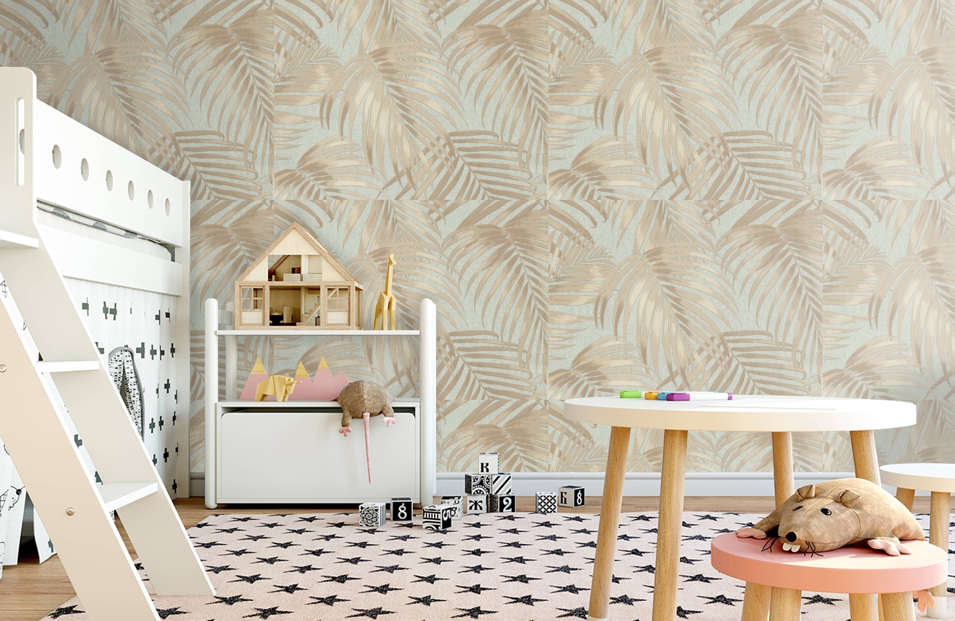 Обои 7044-04 фото в интерьере детская
