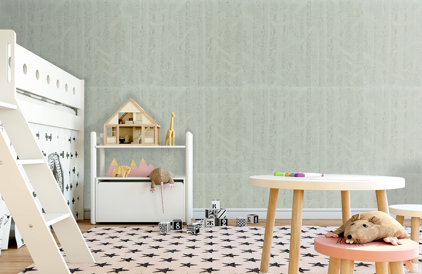 Обои 7048-04 фото в интерьере детская