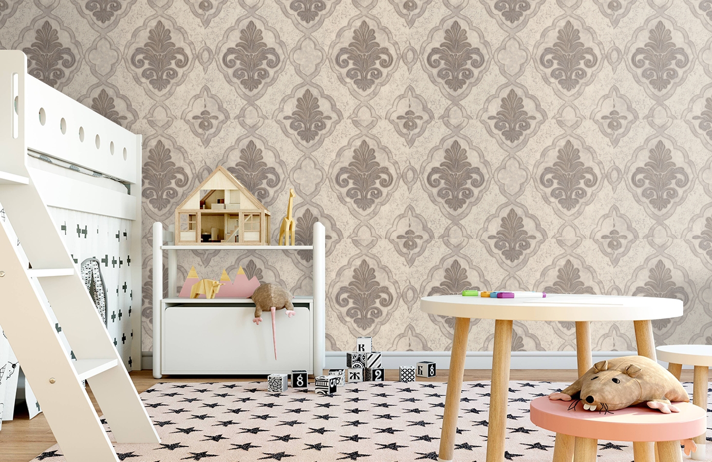 Обои 7055-06 фото в интерьере детская