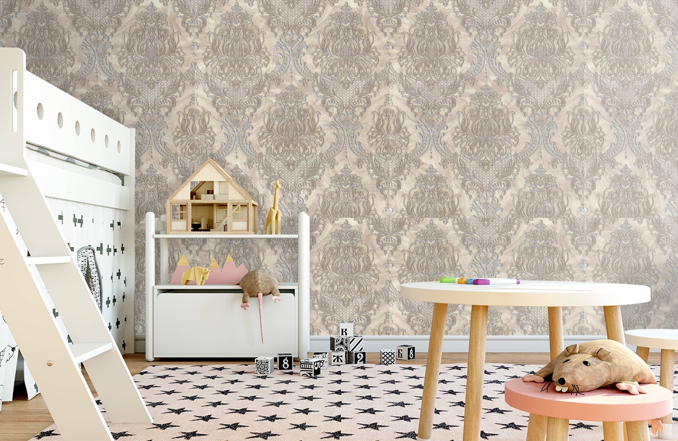 Обои 7056-02 фото в интерьере детская