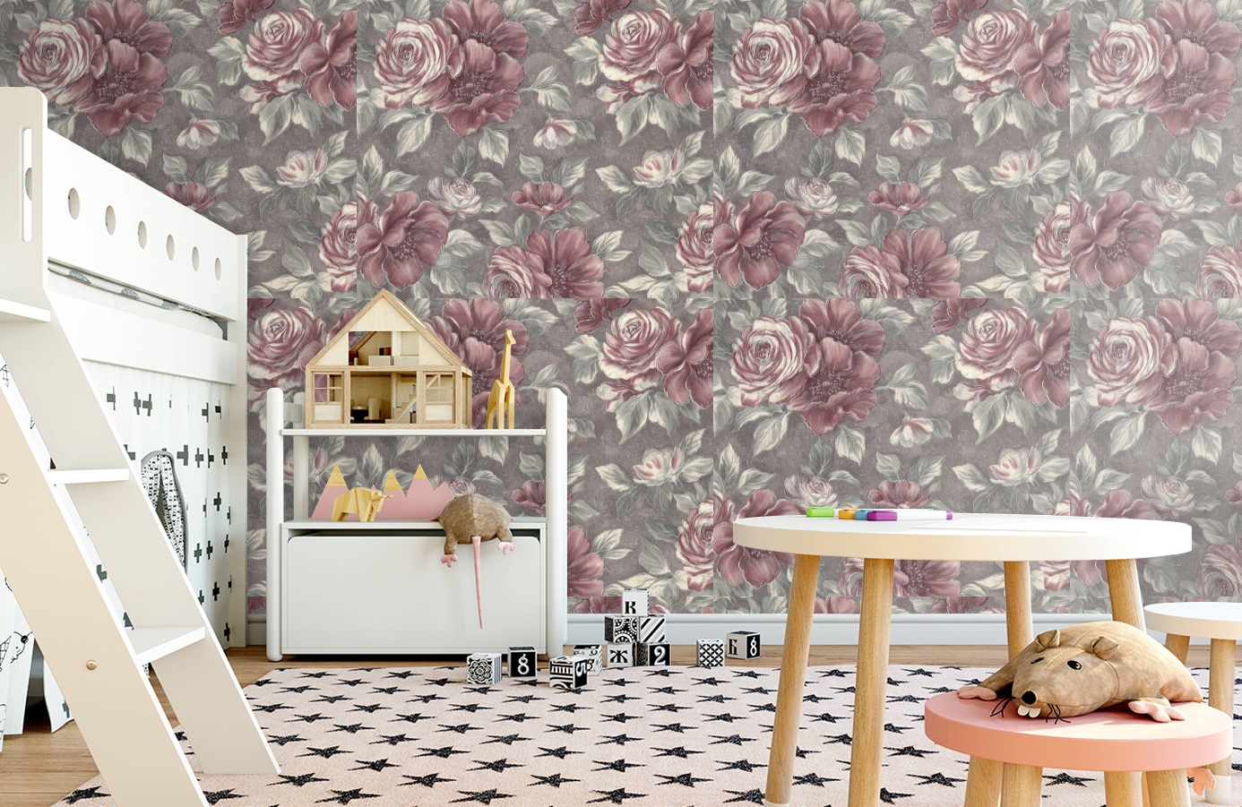 Обои 7053-22 фото в интерьере детская